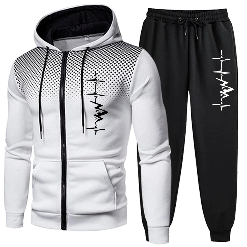 Men's Hooded Sports Set (Zip-up Hoodie and Pants)